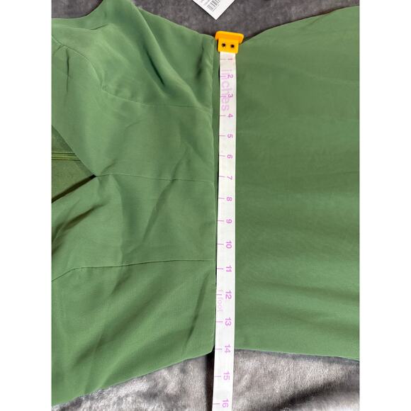 NWT After Six Deep V-Neck Chiffon Maxi‎ Dress Vineyard Green Size 8 R FLAW - Picture 13 of 13